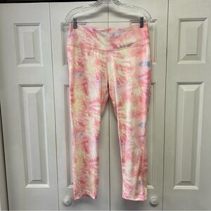 ZELOS Pink Tie-Dye Leggings with Pastel Accents